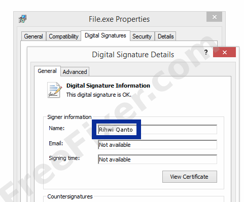 Screenshot of the Rihwi Qanto certificate